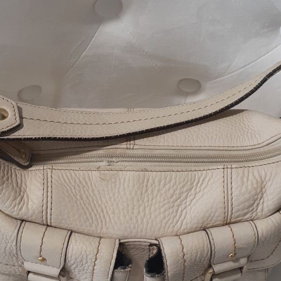 Fossil cream pebble leather shoulder bag - Picture 8 of 17